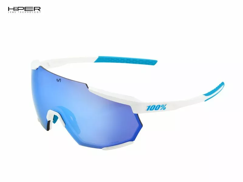 100% Gafas Racetrap Movistar Team White - Hiper Blue Mirror 3 100% Gafas Racetrap Movistar Team White - Hiper Blue Mirror
