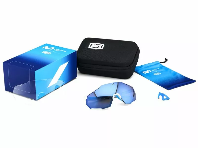 100% Gafas Racetrap Movistar Team White - Hiper Blue Mirror 6 100% Gafas Racetrap Movistar Team White - Hiper Blue Mirror - Imagen 4