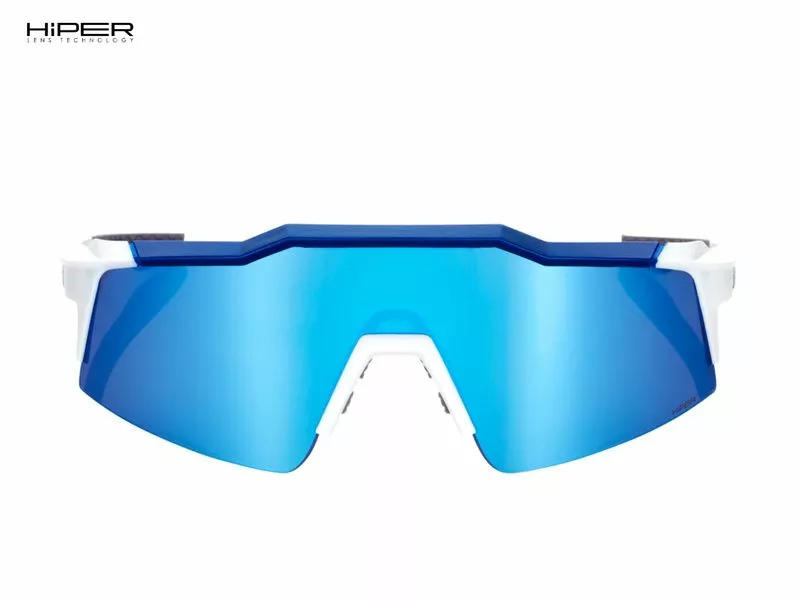 100% Gafas Speedcraft SL Matte White Metallic Blue - Hiper Blue Mirror 4 100% Gafas Speedcraft SL Matte White Metallic Blue - Hiper Blue Mirror - Imagen 2