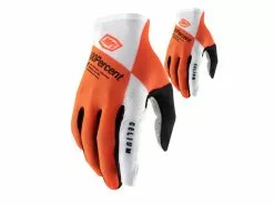 100% Guantes Celium Orange/White