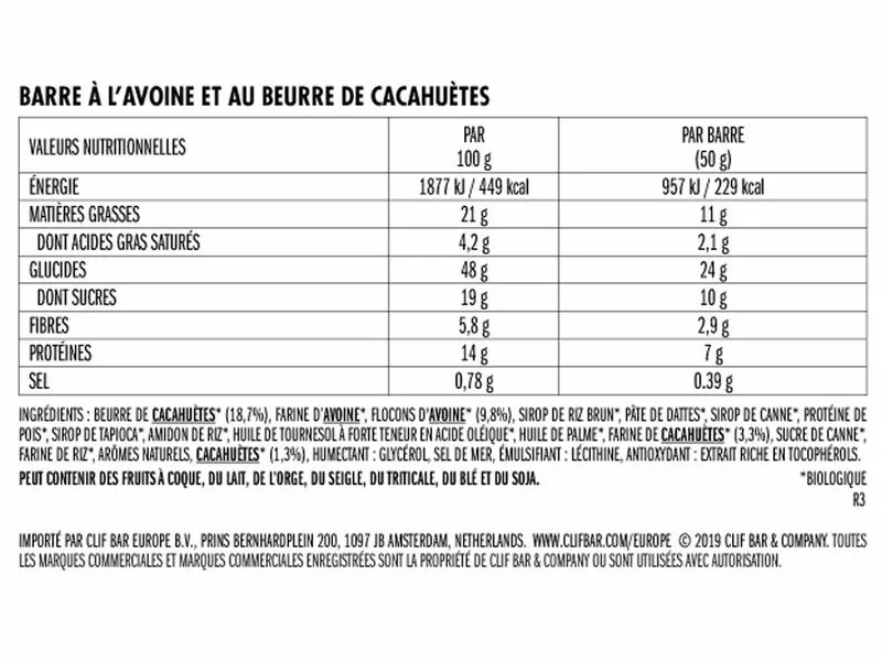 CLIF® Bar Clif Bar Barrita Energetica Nut Butter Sabor Manteca De Cacahuete 2022 4 CLIF® Bar Clif Bar Barrita Energetica Nut Butter Sabor Manteca De Cacahuete 2022 - Imagen 2