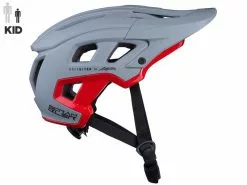 Kenny Casco Scrambler Niño Rojo Y Gris 2023